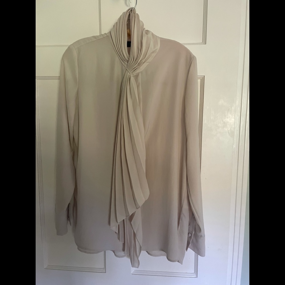 Theory cream blouse